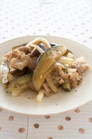 なすと豚肉のしょうが焼き