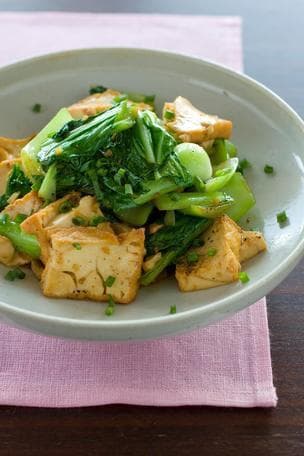 青梗菜と厚揚げのオイスターソース炒め