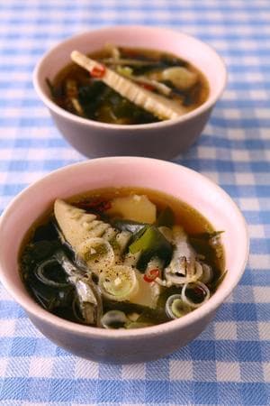 たけのことわかめのスープ