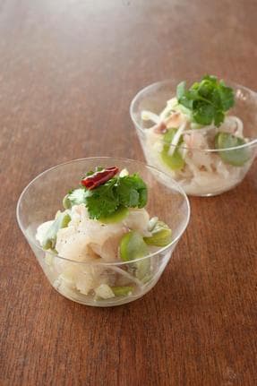そら豆と鯛のエスニックあえ