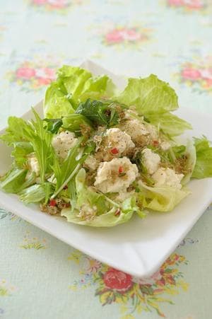 じゃこと豆腐のボリュームサラダ