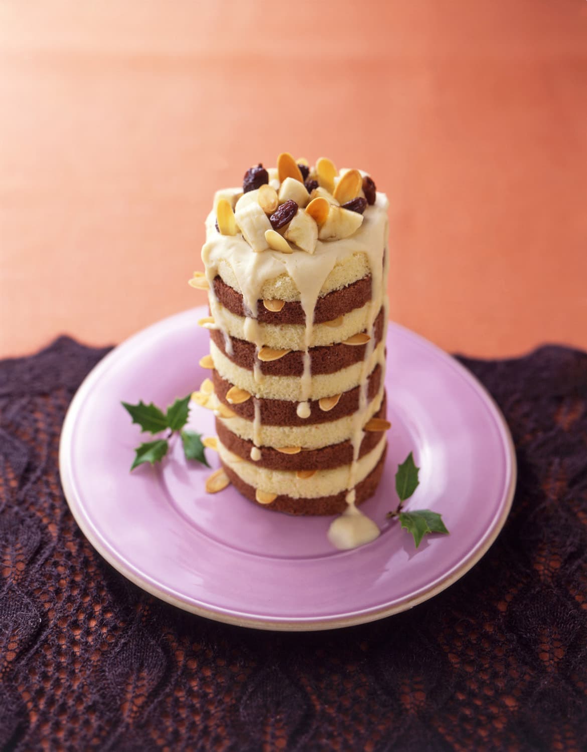 バナナとナッツのキャンドルケーキ