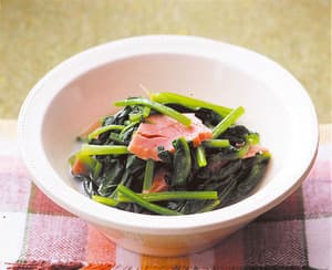 ほうれん草とハムのスープ煮