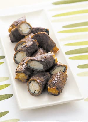 牛肉の野菜巻きソテー