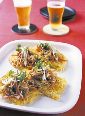 ねぎ豚のっけ焼きそば