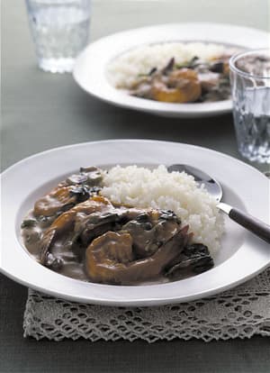 えびとほうれん草のカレー