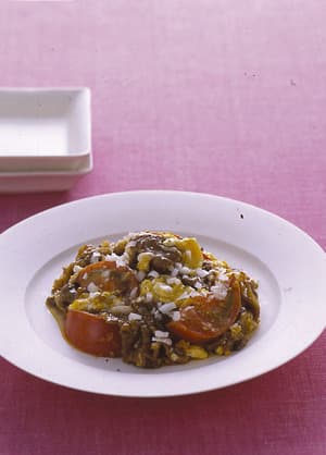 牛肉とトマトの中華風卵炒め