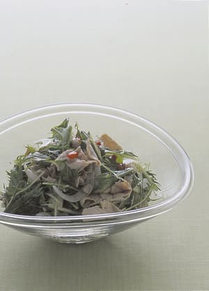 水菜と玉ねぎのピリ辛冷しゃぶ