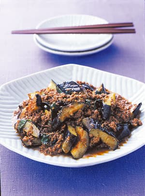 なすとひき肉のみそ炒め