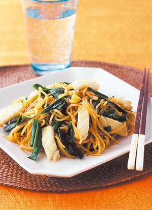 いかとにらのソース焼きそば