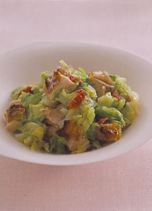 春キャベツと鶏肉の梅肉マリネ