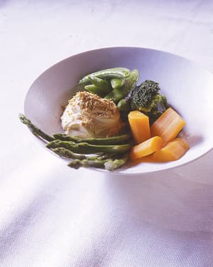 春野菜のごま豆腐ソース