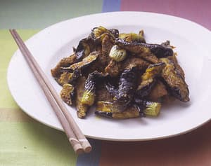 なすと豚肉のカレーしょうゆあえ