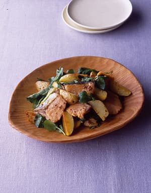 甘塩鮭と春野菜のドレッシングあえ