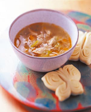 鶏肉とねぎの中華風スープ