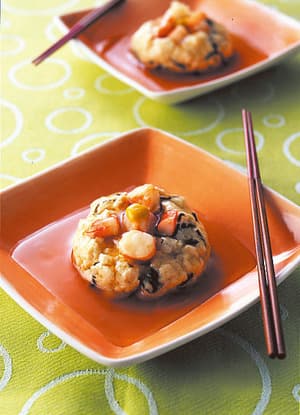 豆腐とえびの茶巾蒸し