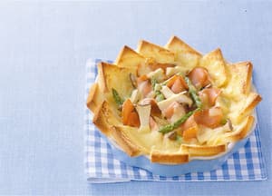 アスパラとサーモンのパンキッシュ