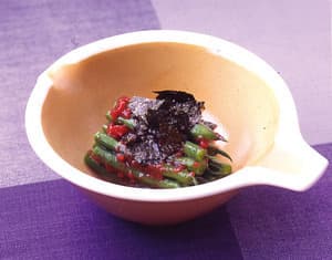 いんげんの梅肉あえ
