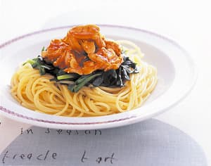 ささ身とにらのキムチスパゲティ