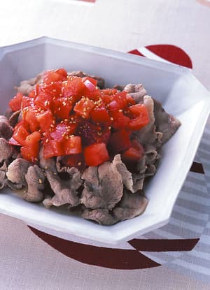 ゆで豚の和風トマトドレッシングがけ