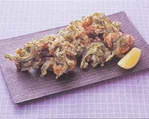 にがうりと豚肉の天ぷら