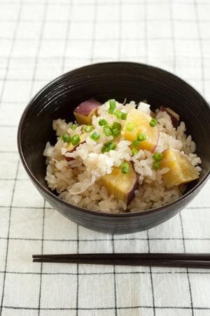 さつまいもと帆立ての炊き込みご飯