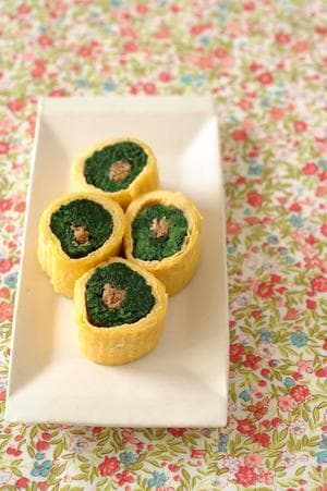 ほうれん草の卵巻き