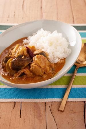 なすと鶏肉のエスニックカレー
