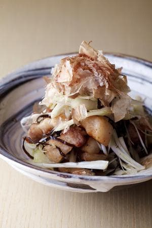 豚バラ肉とエシャレット、セロリの塩ポン酢あえ