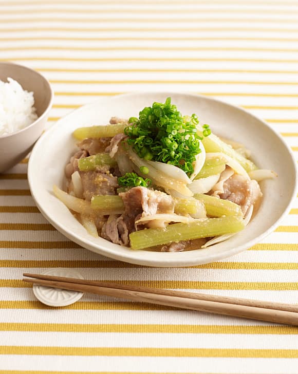 ふきと豚バラのみそしょうが焼き