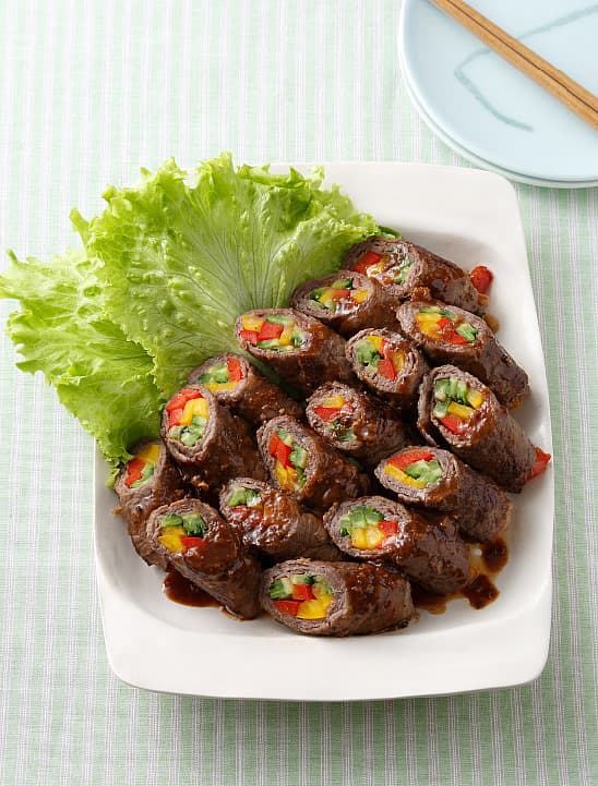 夏野菜の牛肉巻き