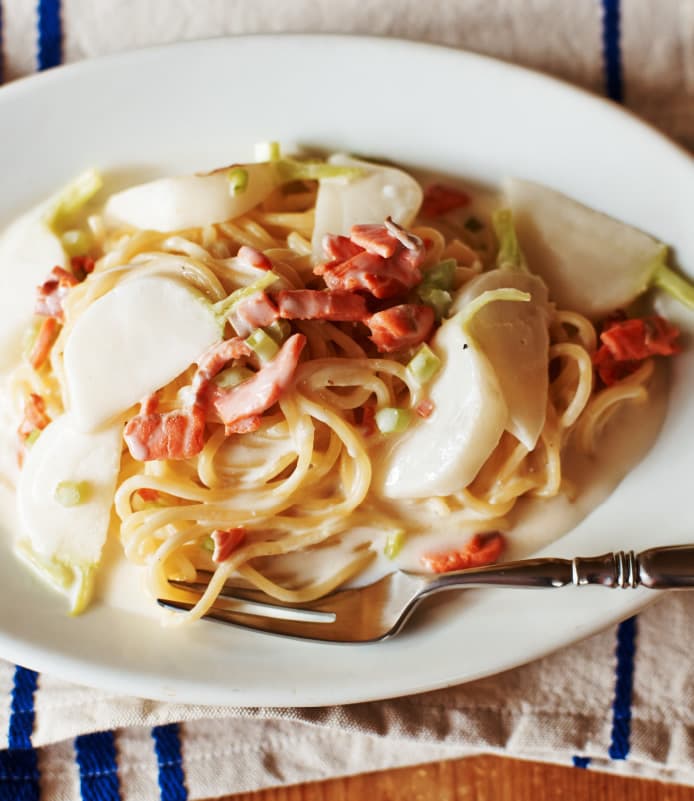 かぶとサーモンの レモンクリームスパゲティ