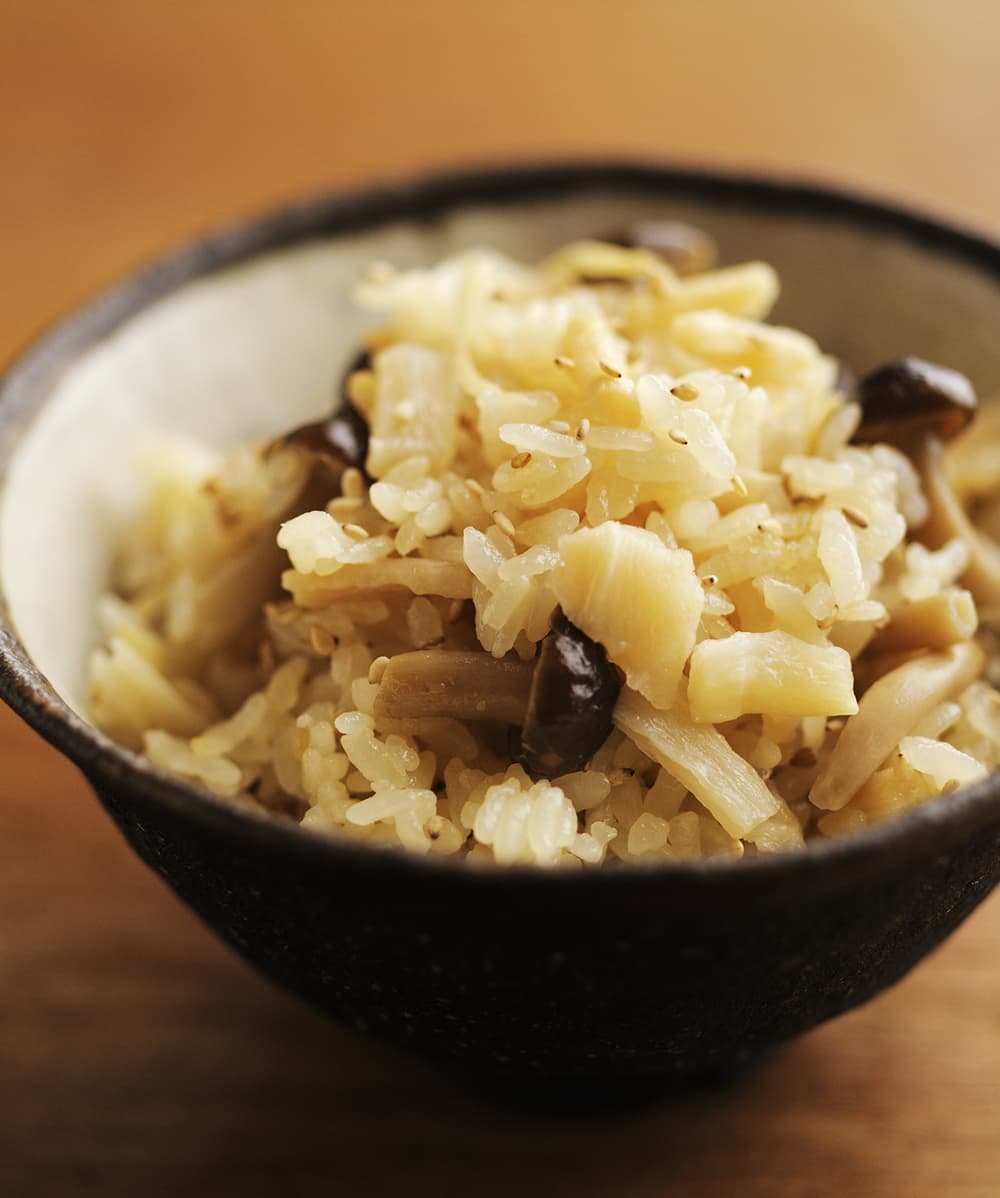 割り干し大根としめじの炊き込みご飯