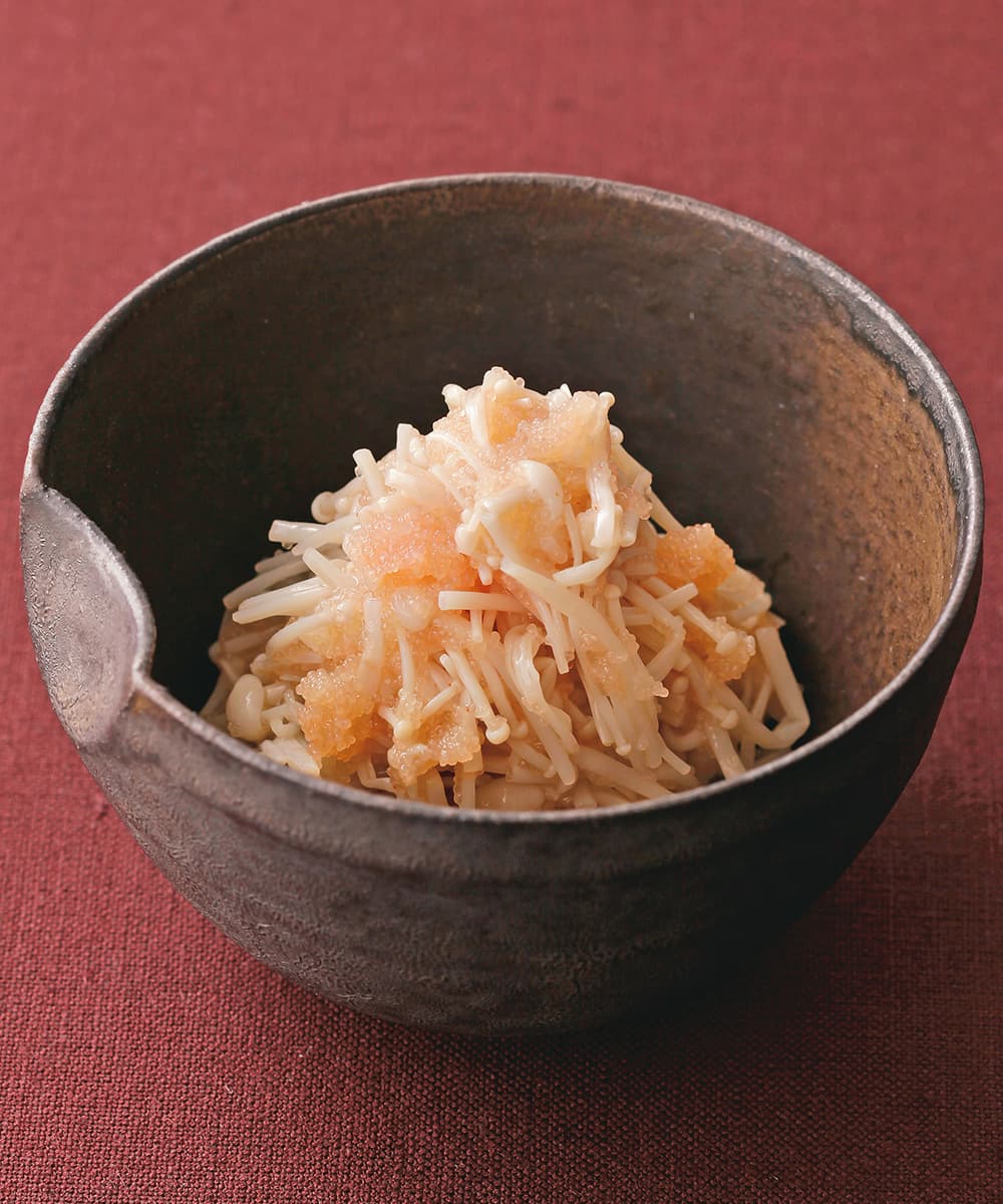 ゆでえのきの明太子あえ