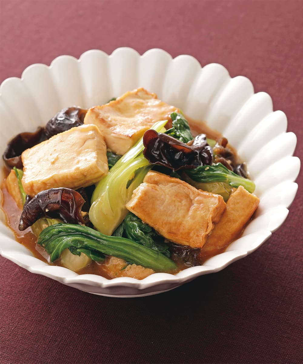 厚揚げと青梗菜のオイスターソース煮