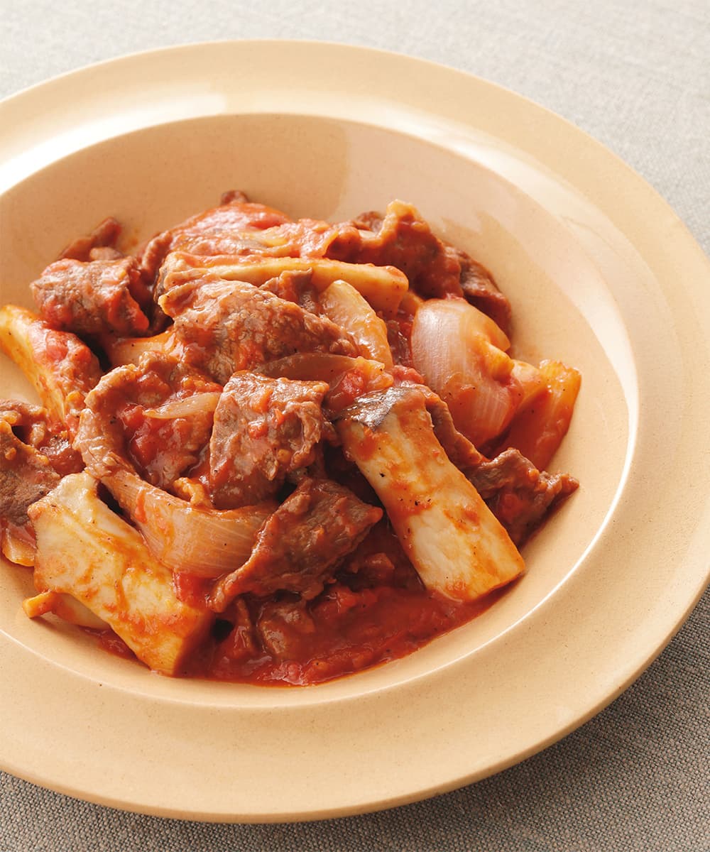 牛肉とエリンギのトマト煮