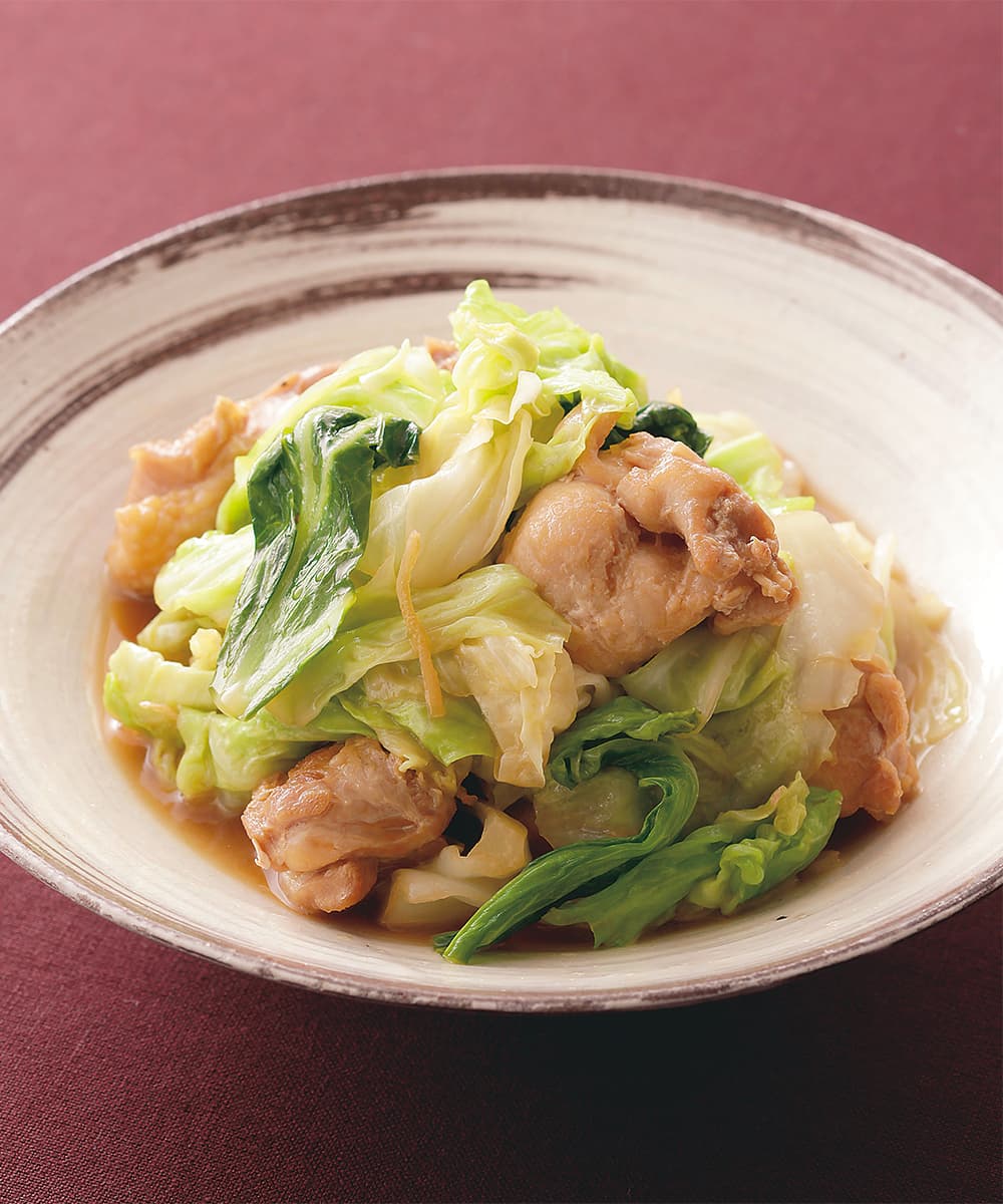 キャベツと鶏肉のしょうゆ蒸し煮