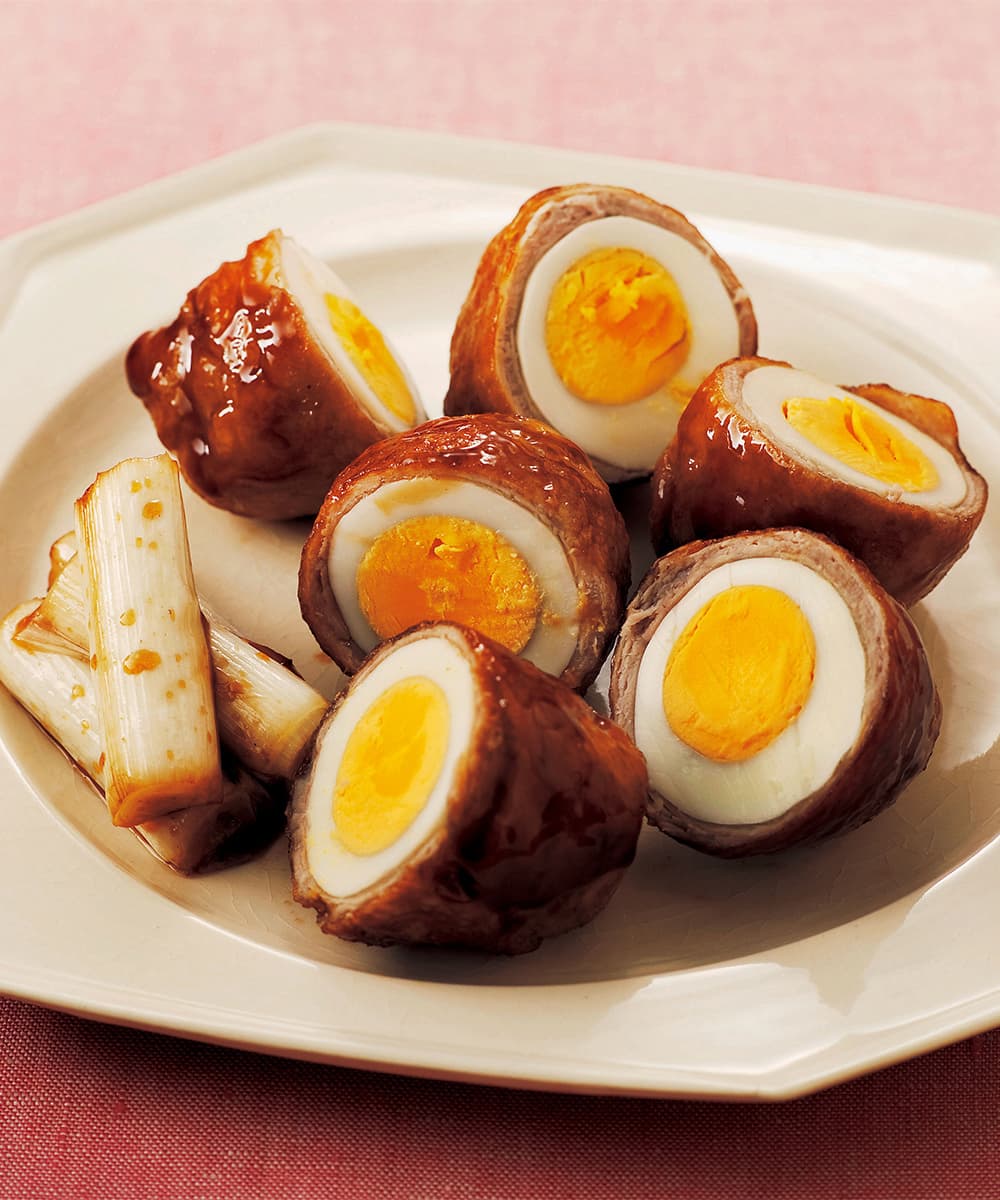 肉巻き卵の照り焼き