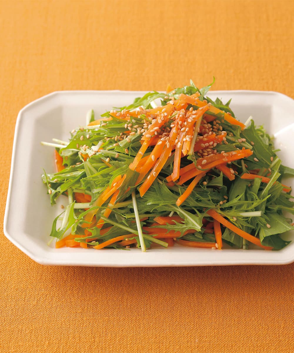 水菜とにんじんの和風サラダ