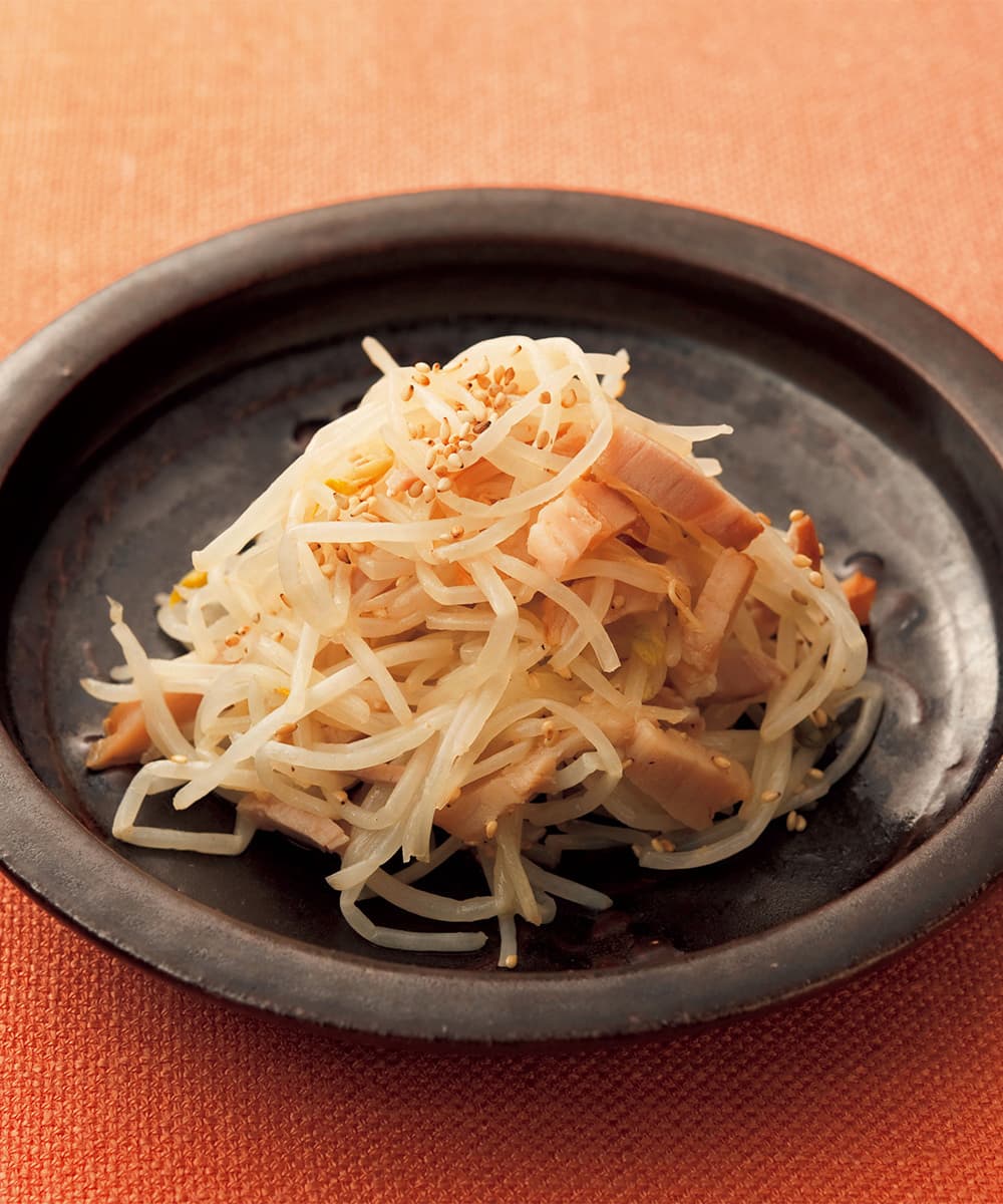 もやしと焼き豚の塩炒め