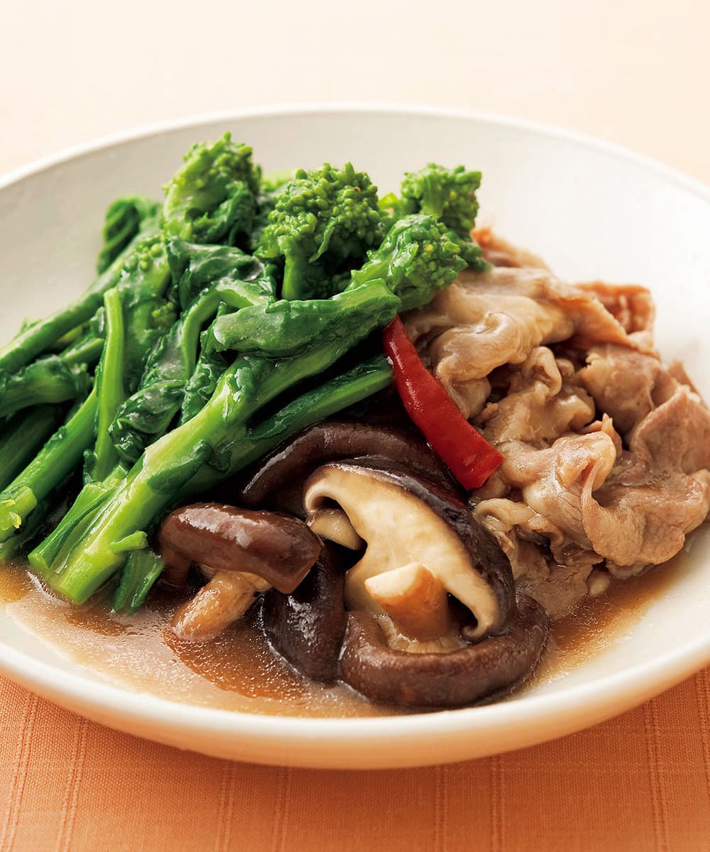 菜の花と豚肉の中華風煮もの