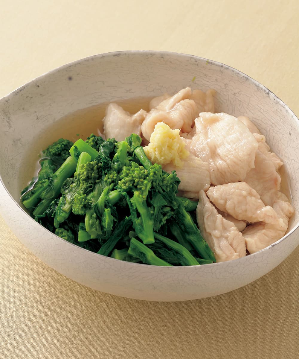菜の花と鶏肉のさっと煮