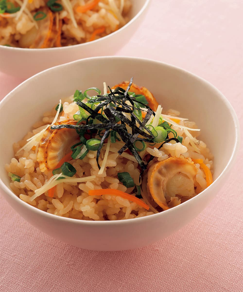 帆立ての炊き込みご飯