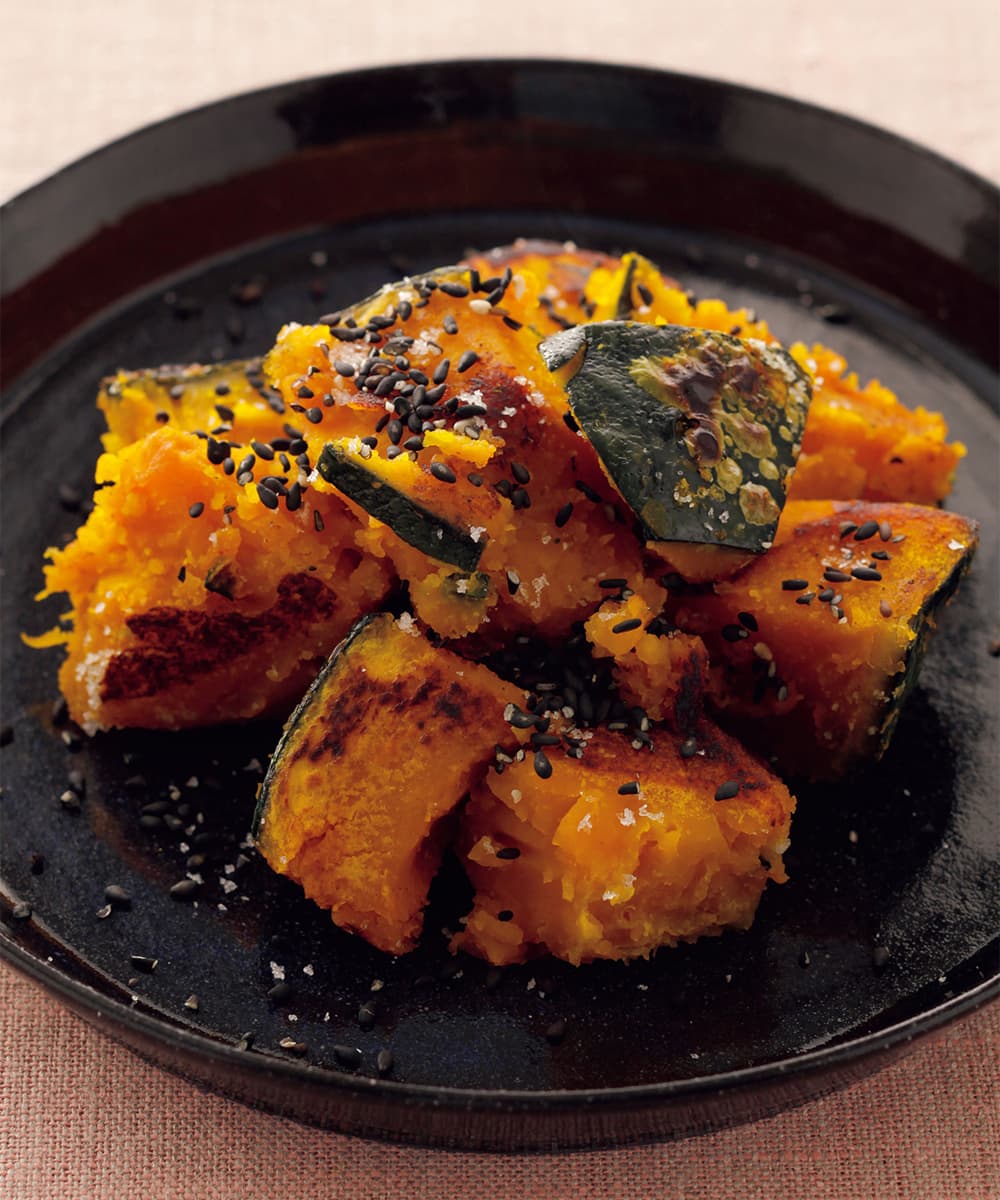 焼きかぼちゃのごま塩かけ