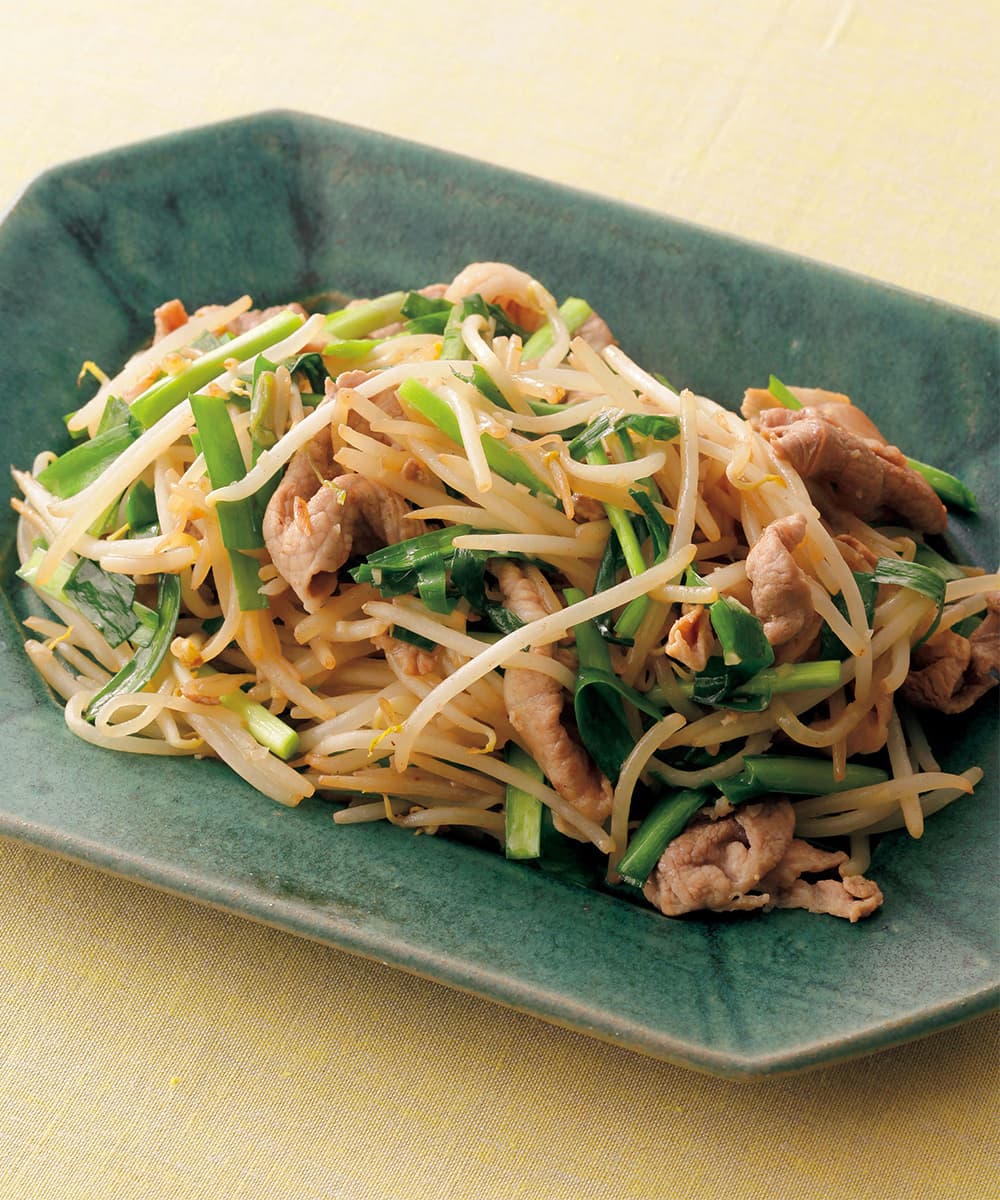 もやしと豚肉の塩味炒め