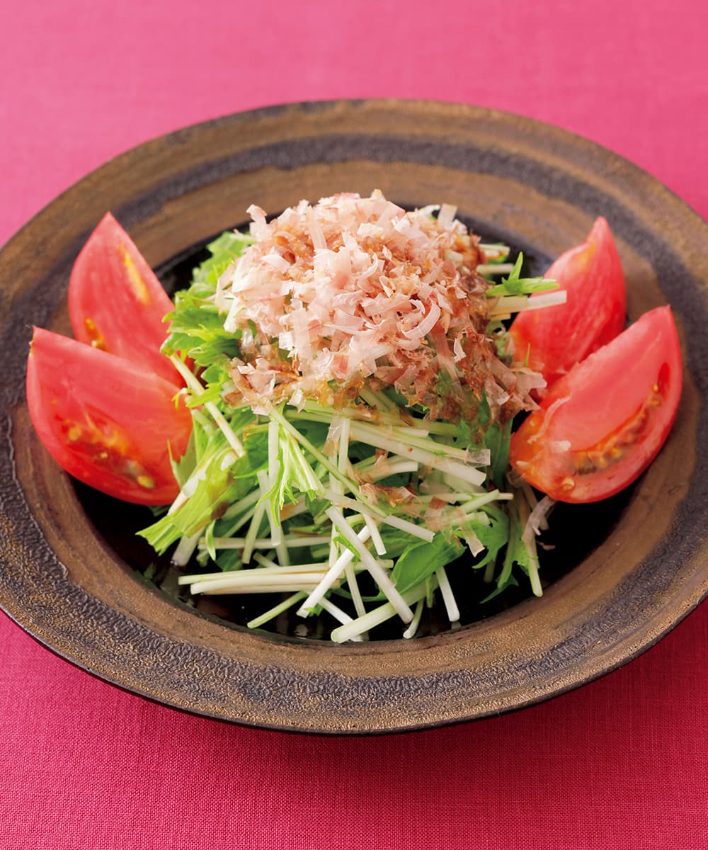 水菜とトマトのサラダ
