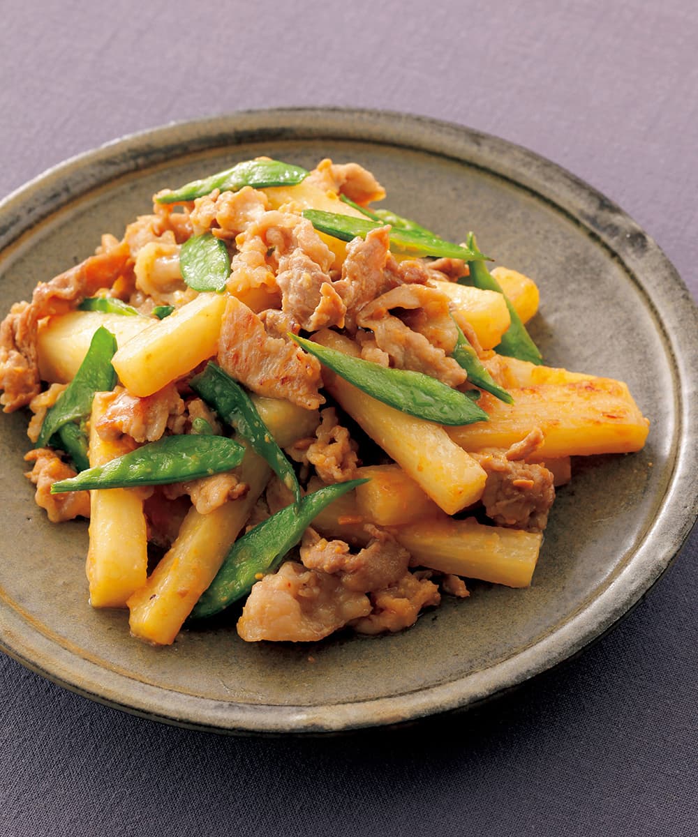 豚肉と長いものみそ炒め