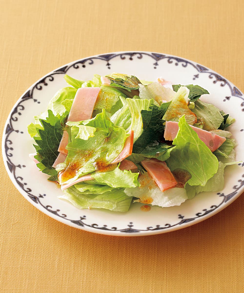 レタスとハムの和風サラダ