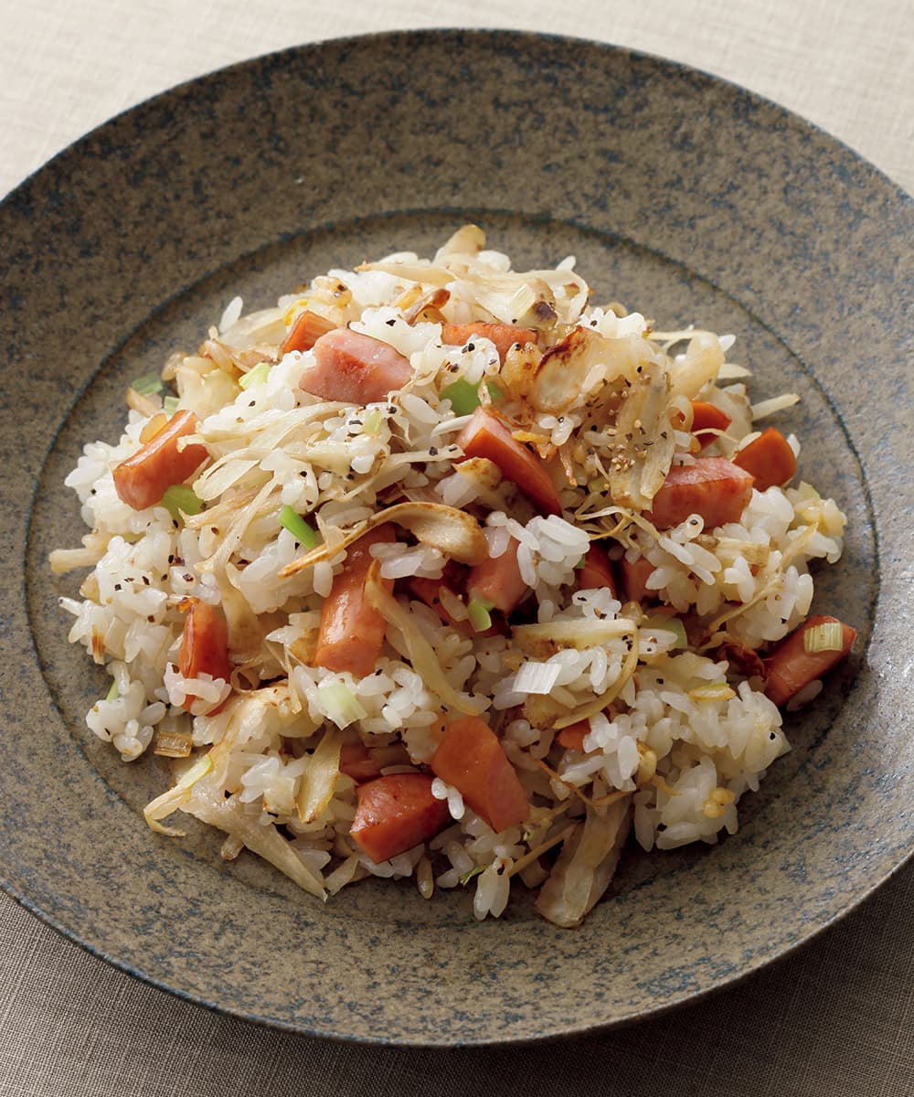 ごぼうとソーセージの炒飯