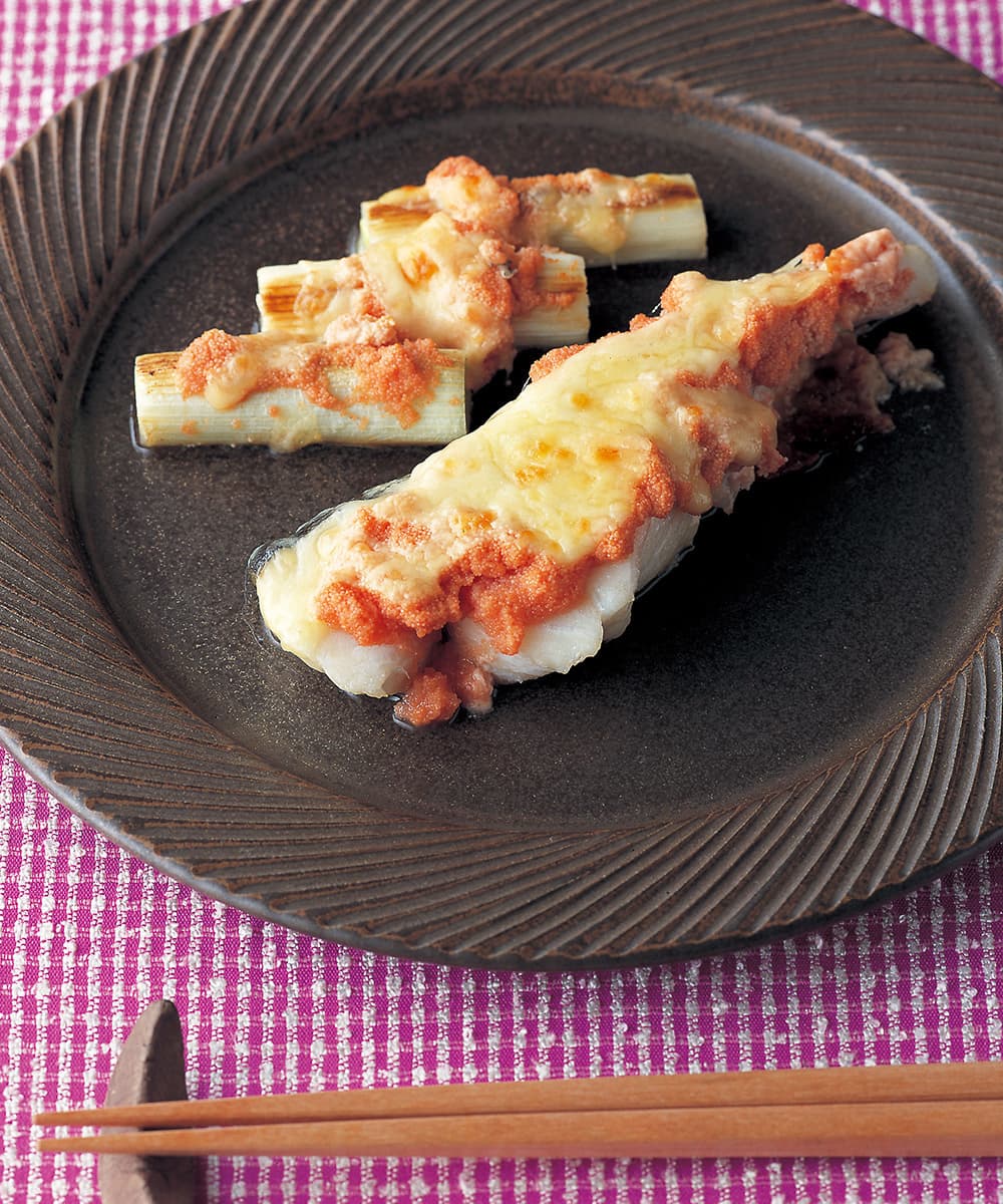 たらとねぎの明太チーズ焼き